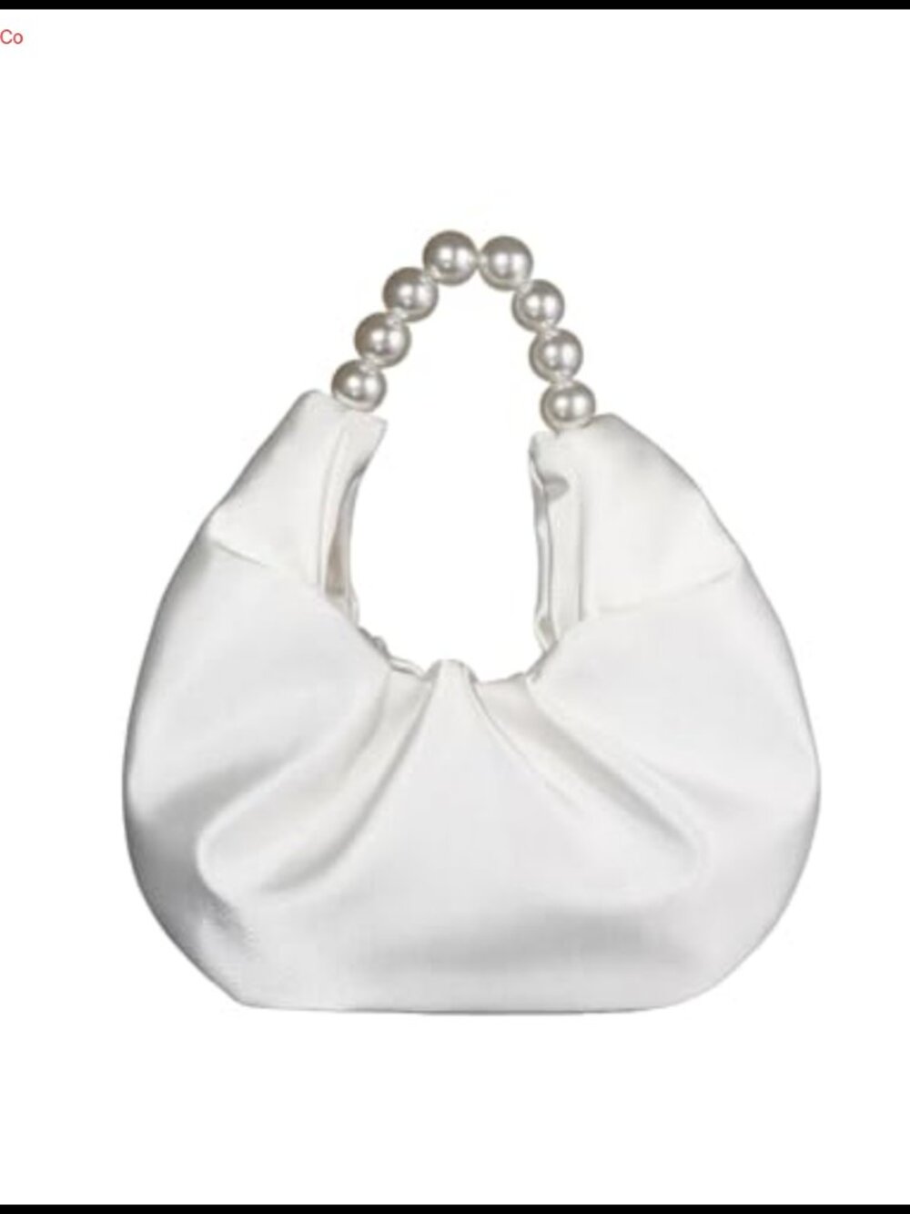 Satin Evening Clutch Pearl Handle Dumpling Bag Formal Prom Wedding Purse